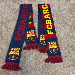 FC Barcelona Official FCB Fringe Knit Scarves 2 Soccer Futbol Spain Blue Red